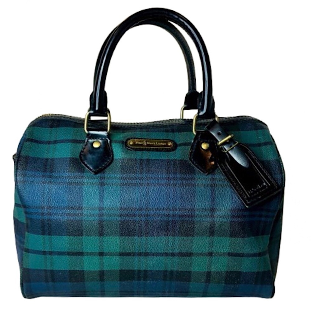 RALPH LAUREN Black Watch Plaid Boston Weekend Travel Doctors Bag Speedy 30